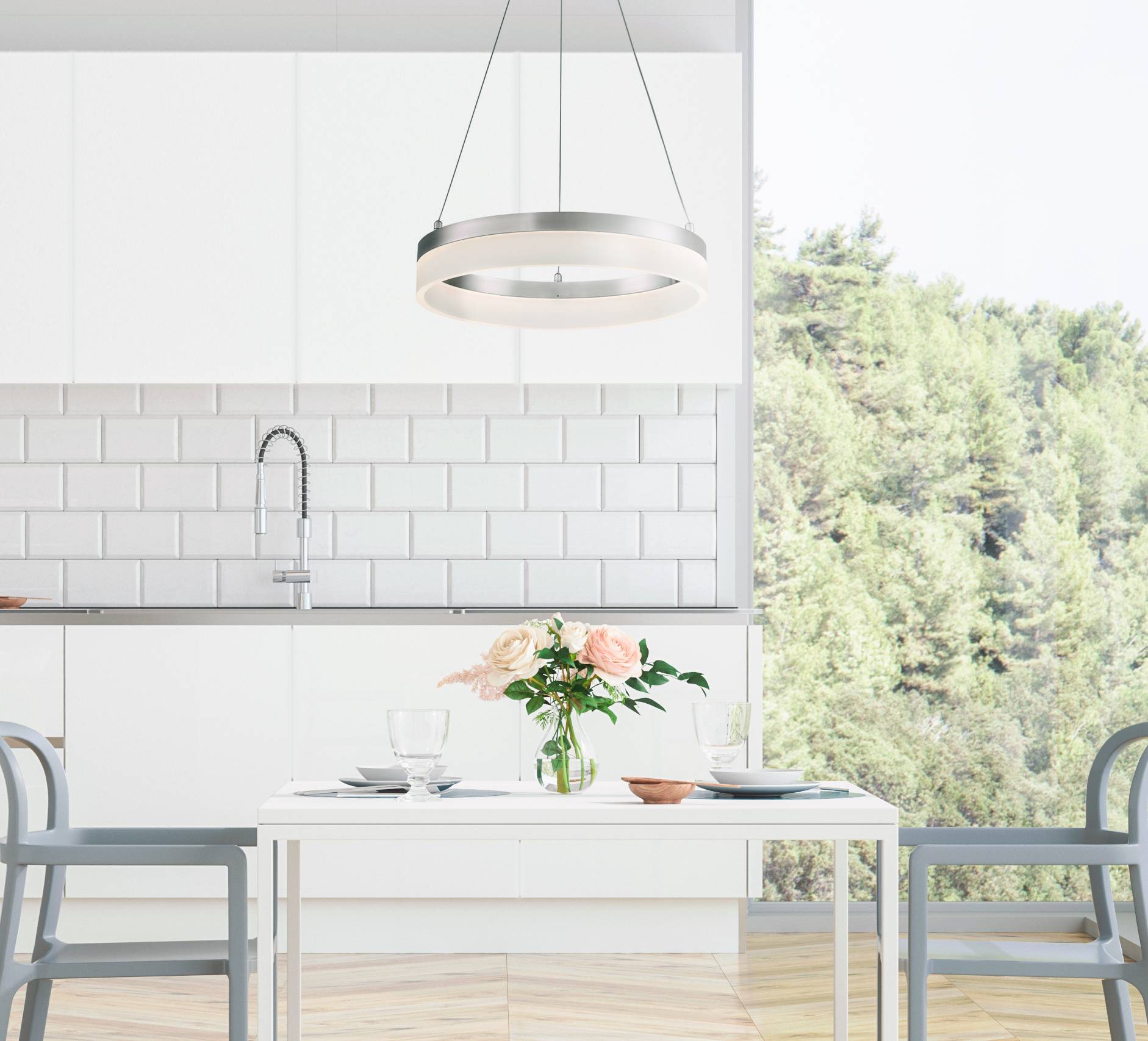 LED Pendelleuchte Lucy Nickel / Acrylglas