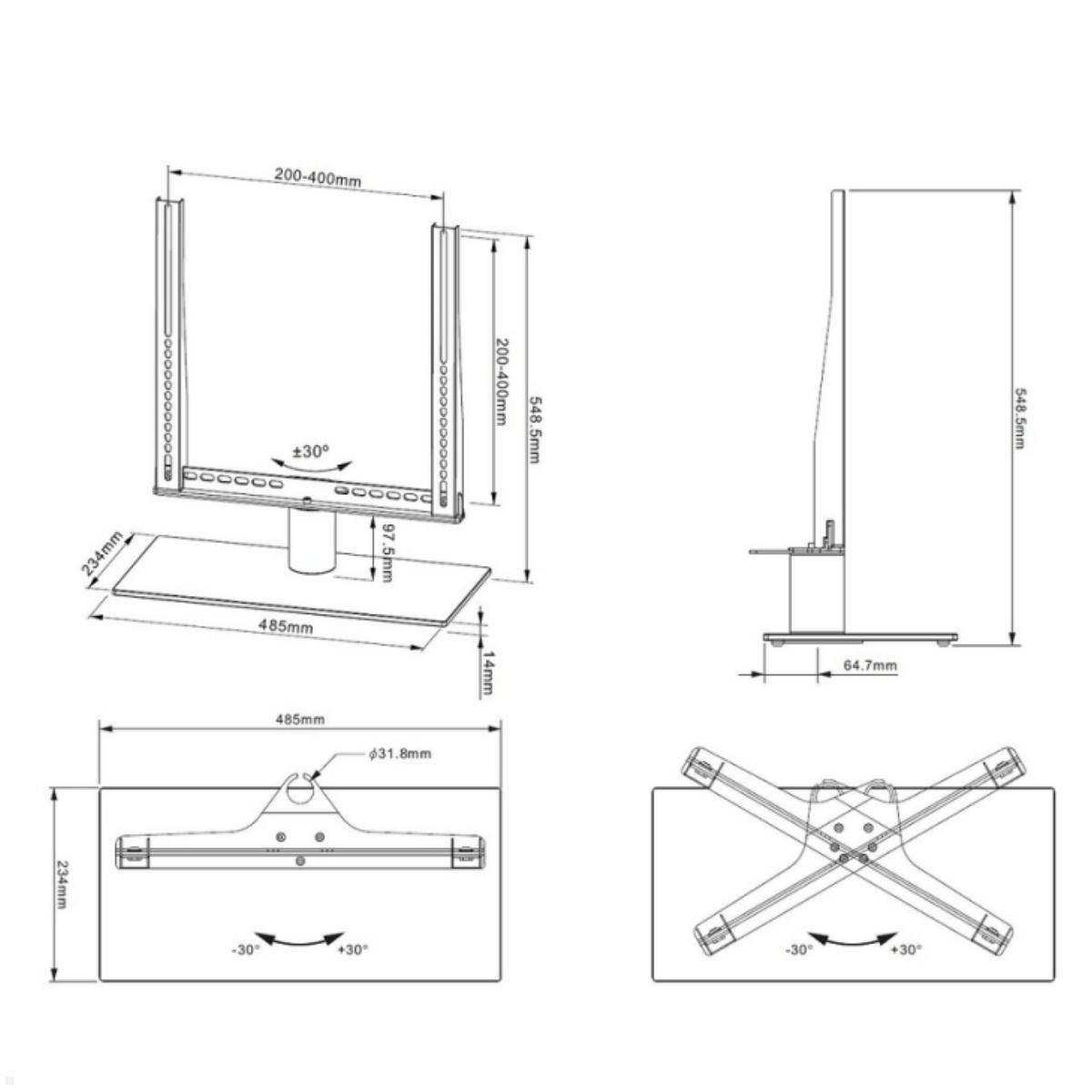 Cavus CAVTSM TV Tischständer schwenkbar
