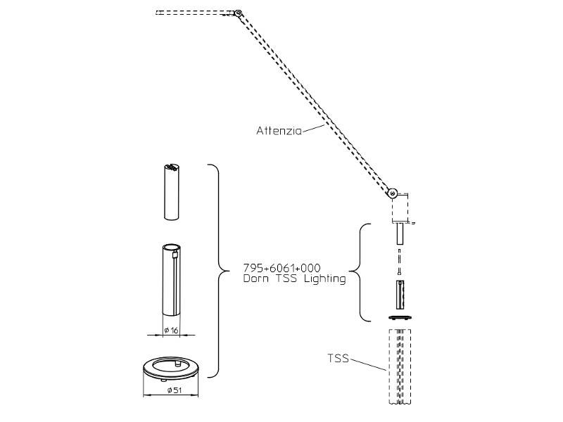 Novus Attenzia Zubehör Aufsteckdorn für TSS Säulen (795+6061+000)