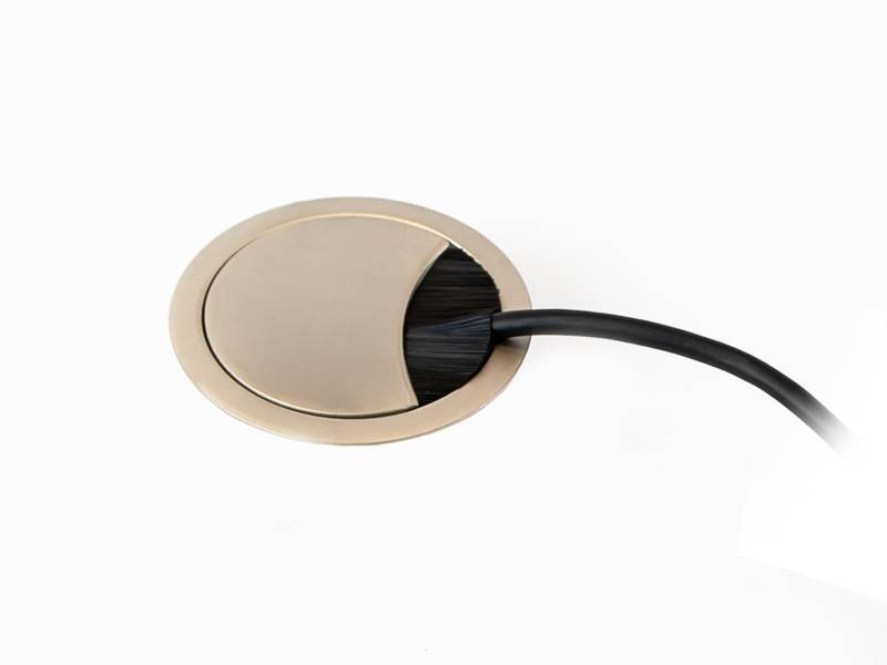 TecLines TKD001E Tisch Kabeldurchführung 60mm, Edelstahl Optik