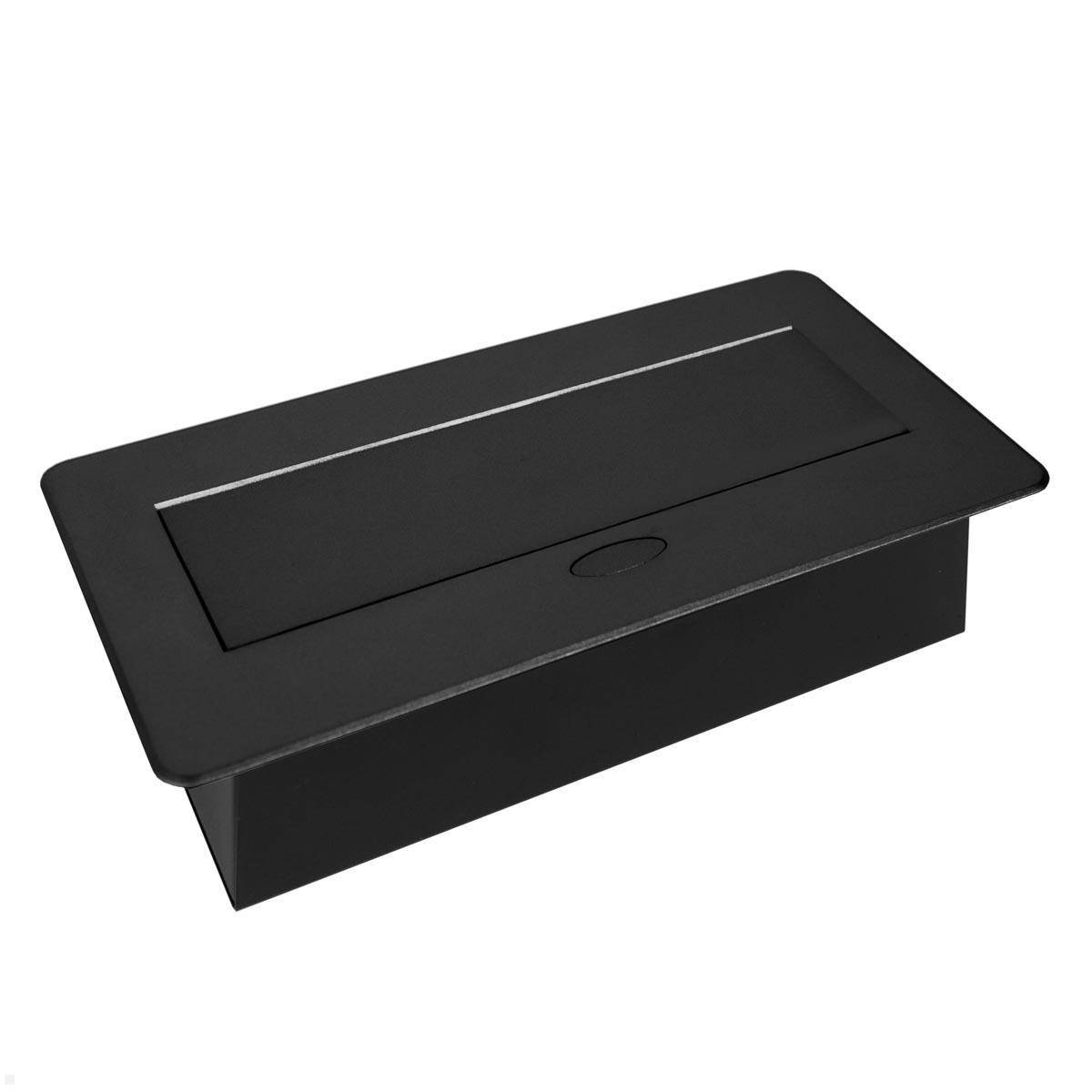 TecLines TES011B 3-fach Einbausteckdose mit 3m Kabel, schwarz