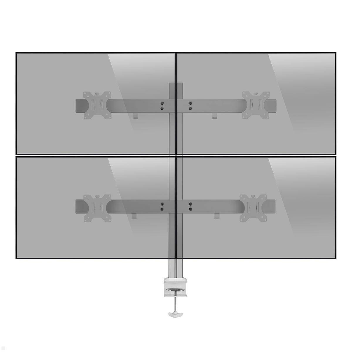 MonLines MTH012 2+2 Monitorhalterung für 4 Monitore bis 32Zoll, silber