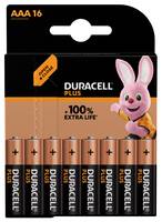Duracell Plus 100, Einwegbatterie, AAA, Alkali, 1,5 V, 16 Stück(e), Mehrfarbig