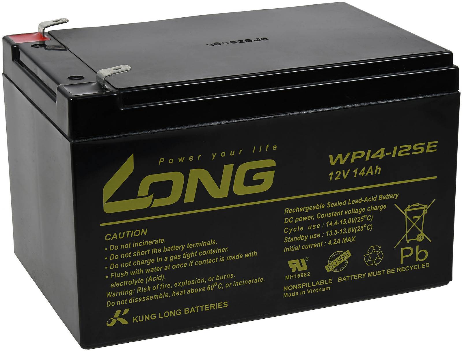 Powery KungLong Bleiakku WP14-12SE, 12V, Lead-Acid