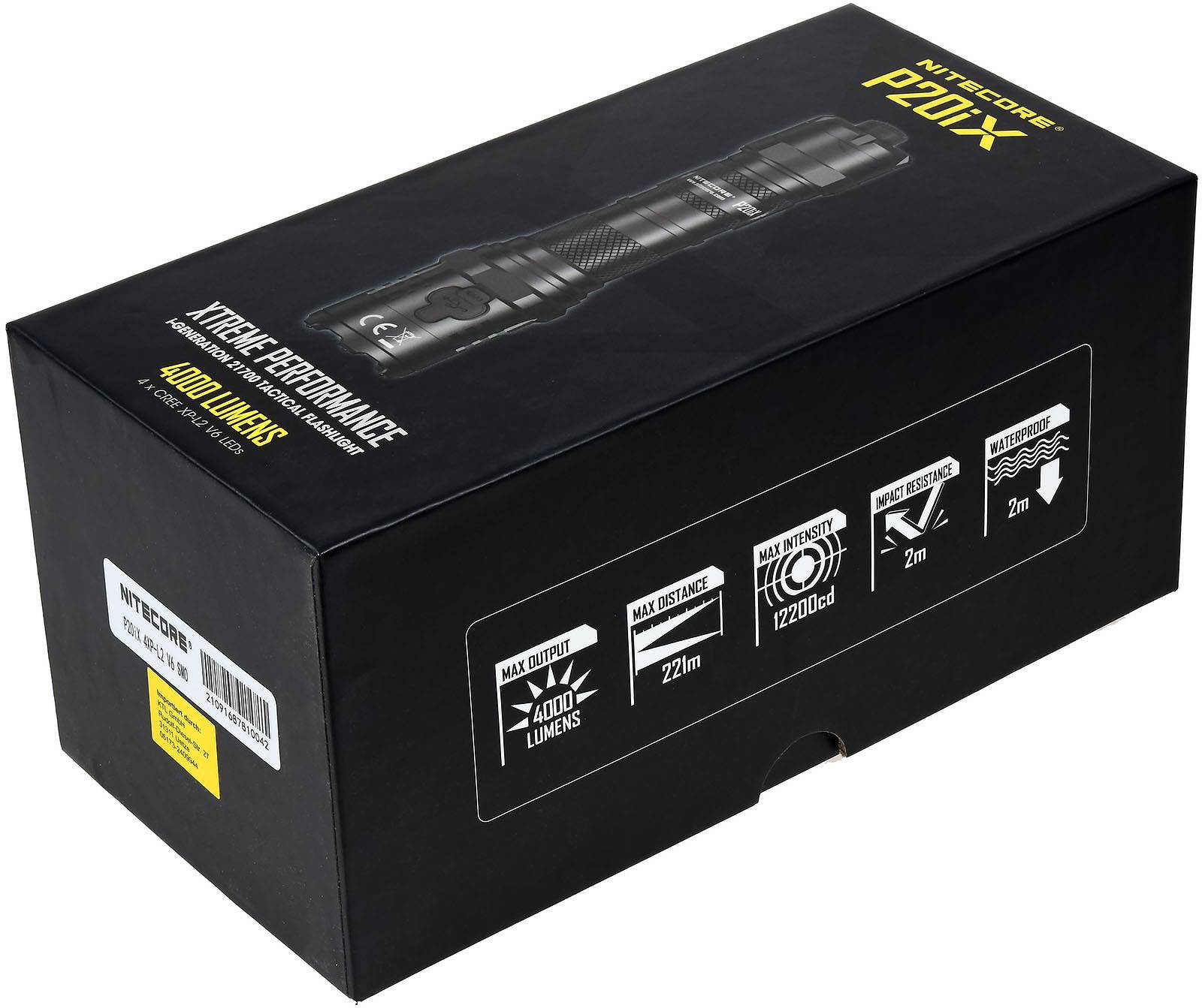 Nitecore P20iX LED Taschenlampe 4000 Lumen - Schwarz