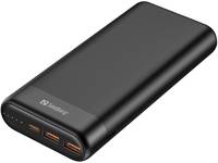 Sandberg - Powerbank - 20000 mAh - 74.4 Wh - 3.25 A - QC 3.0, PD - 3 Ausgabeanschlussstellen (2 x USB, 24 pin USB-C)