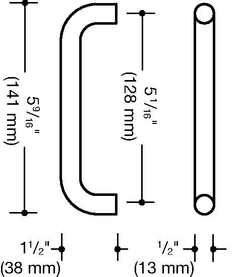 Möbelgriff PA 90 tiefschwarz ma 128mm D.13mm HEWI