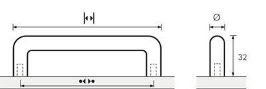 Möbelgriff Avenio STA verchr.ma 352mm D.10mm HETTICH