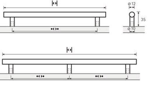 Möbelgriff Hale STA verchr.glanz 288mm D.12mm HETTICH