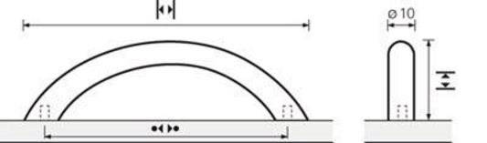 Möbelgriff Nicia STA VA Optik geb.128mm D.10mm HETTICH