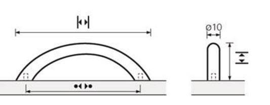 Möbelgriff Vada VA geb.320mm D.10mm HETTICH