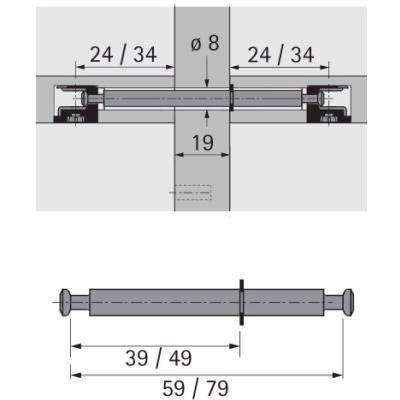 Einschraubdübel DU 880/DU 853 STA S.79mm HETTICH