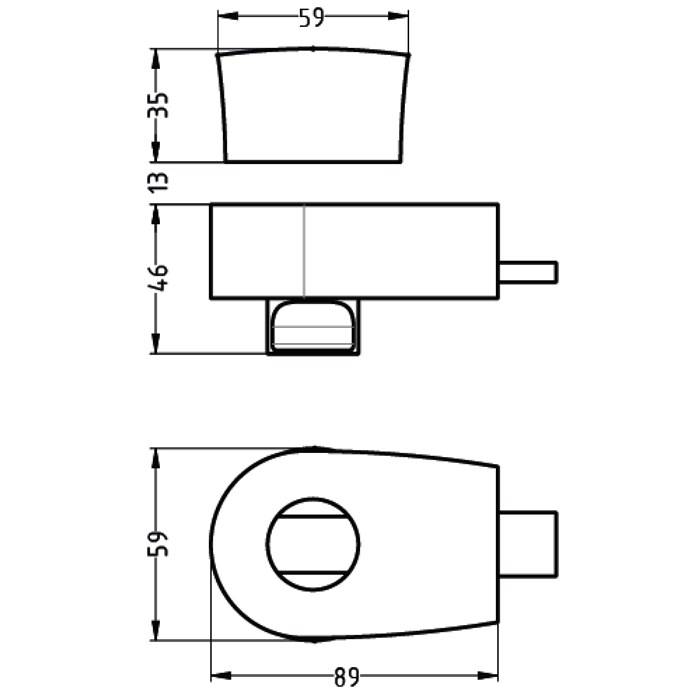 Trennwandschloss DIN li.HERMETA