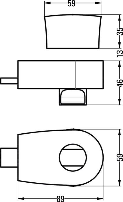 Trennwandschloss DIN re.HERMETA