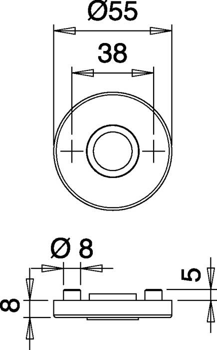 Dr.-Ros.051/1 VA EST Schildst.8mm Drückerloch rd.EDI