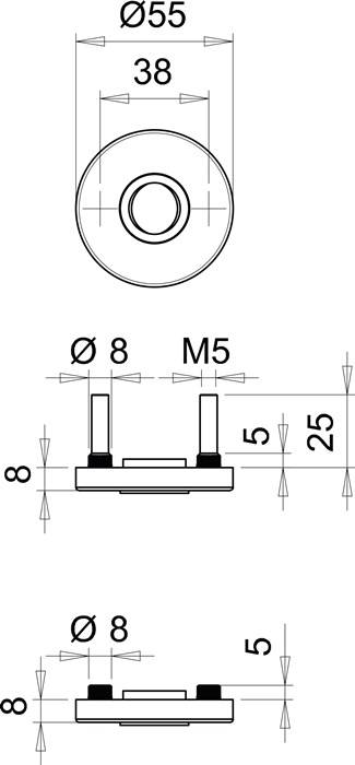Dr.-Ros.051 VA EST Schildst.8mm Drückerloch rd.PA EDI