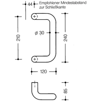 Stoßgriff 550.30GKLT PA ma Farb-Nr.90 A.210mm L.240mm B.120mm HEWI Stoßgriff 550.30GKLT PA ma Farb-Nr.90 A.210mm L.240mm B.120mm HEWI