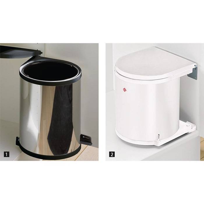 Abfallsammler Bin.it Classic B340xT270xH350mm weiß Weiß lack./Ku.HETTICH