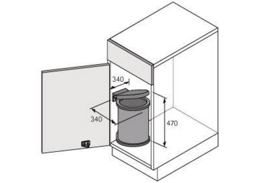Abfallsammler Bin.it Classic B340xT270xH350mm weiß Weiß lack./Ku.HETTICH