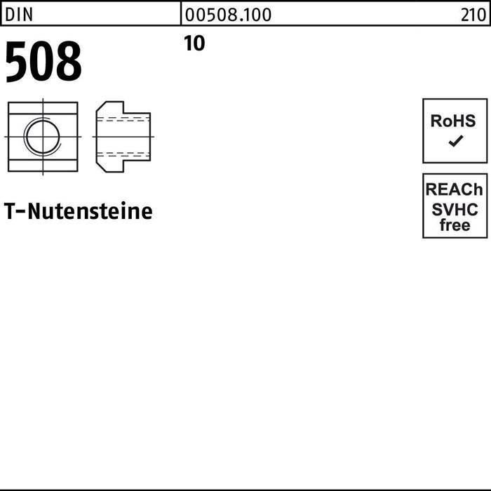 T-Nutenstein DIN 508 M6x 8 10 25 Stück