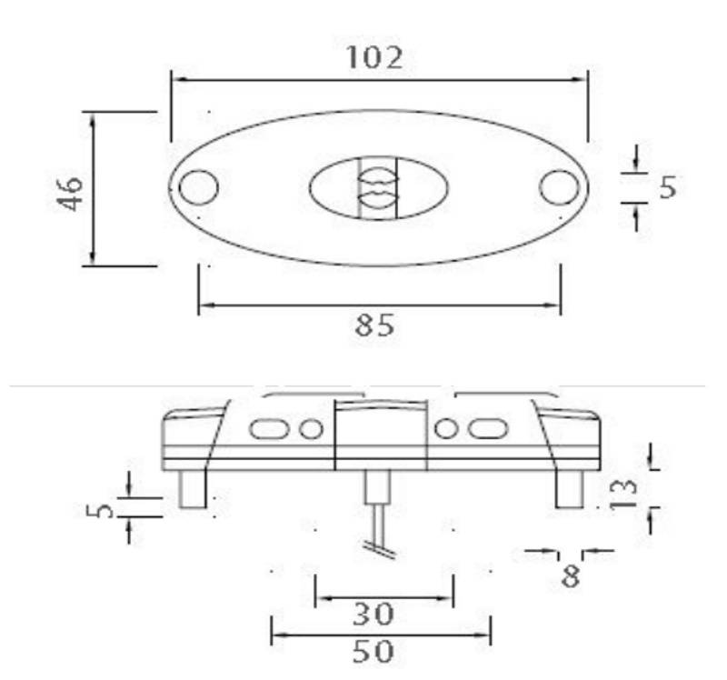 Aspöck Positionsleuchte Flatpoint 2 LED Rot 0,5m Kabel - 31-6409-007