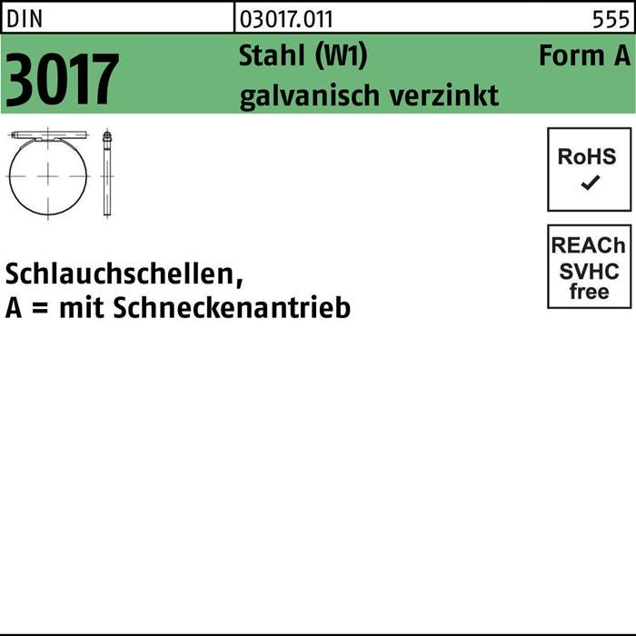 Schlauchschelle DIN 3017 W1 FormA 16- 27/12 C7 Stahl galv.verz. 50St.