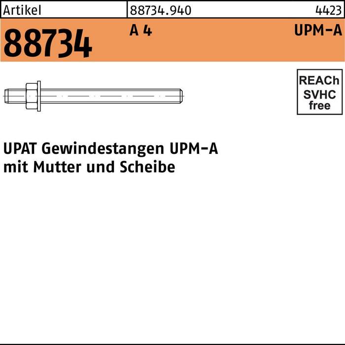 ArtiKal 88734.940 4 UPM-A 4423' mit Abbildung einer Gewindestange mit Mutter und Scheibe. REACh SVHC-Konformität angegeben.