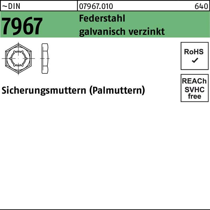 Sicherungsmutter DIN 7967 M27 Federstahl galv.verz. 100 Stück