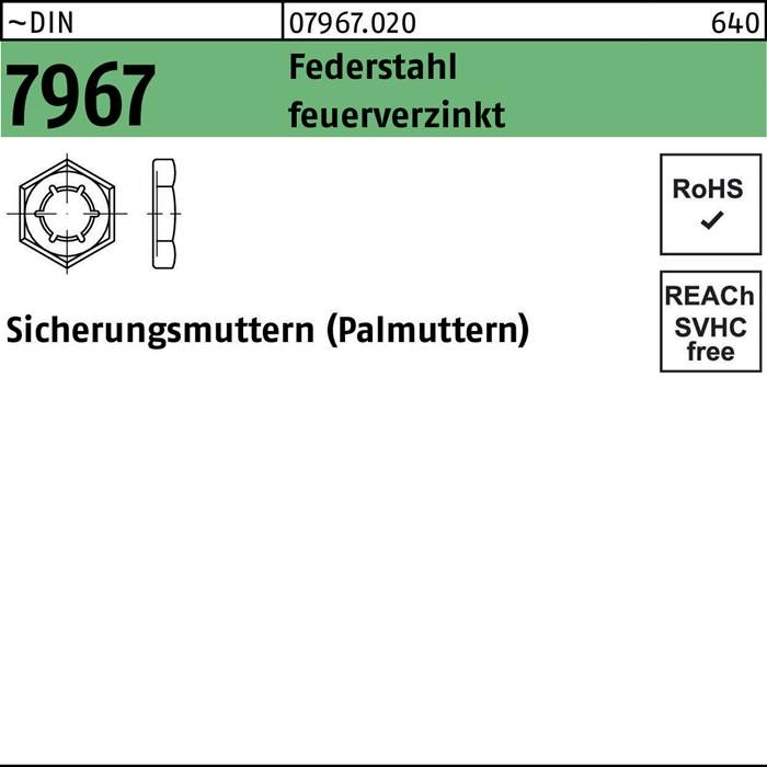 Sicherungsmutter DIN 7967 M42 Federstahl feuerverz. 1 Stück