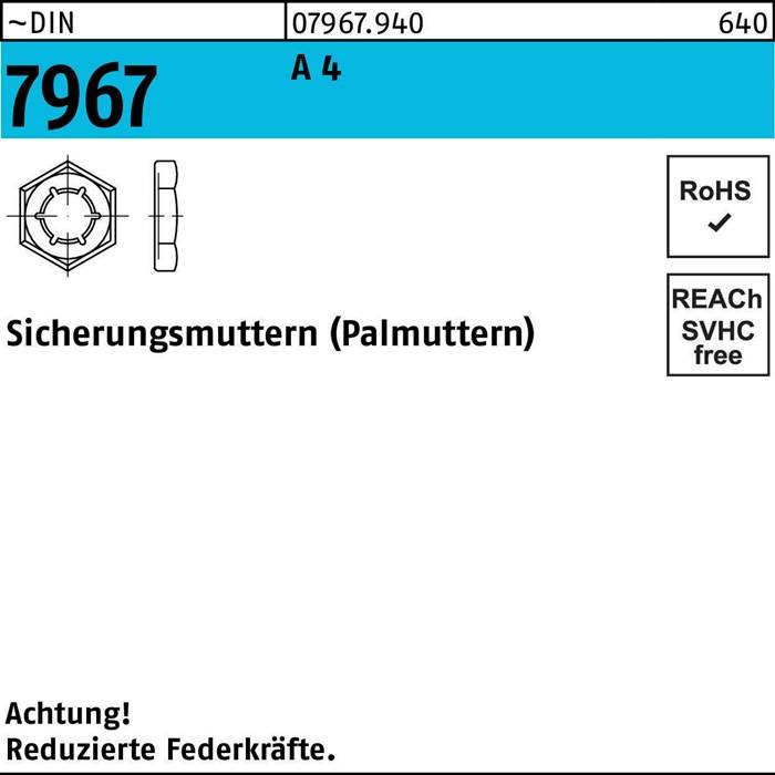 Sicherungsmutter DIN 7967 M6 A 4 100 Stück