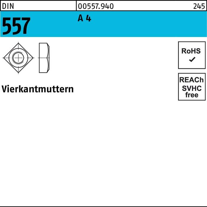 Vierkantmutter DIN 557 M16 A 4 25 Stück