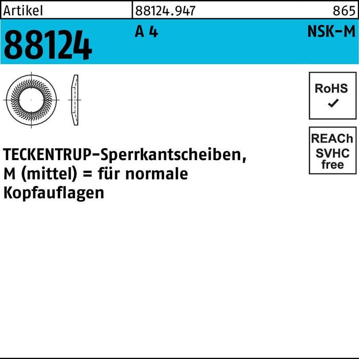 Sperrkantscheibe R 88124 NSK-M 5 A 4 1000 Stück TECKENTRUP