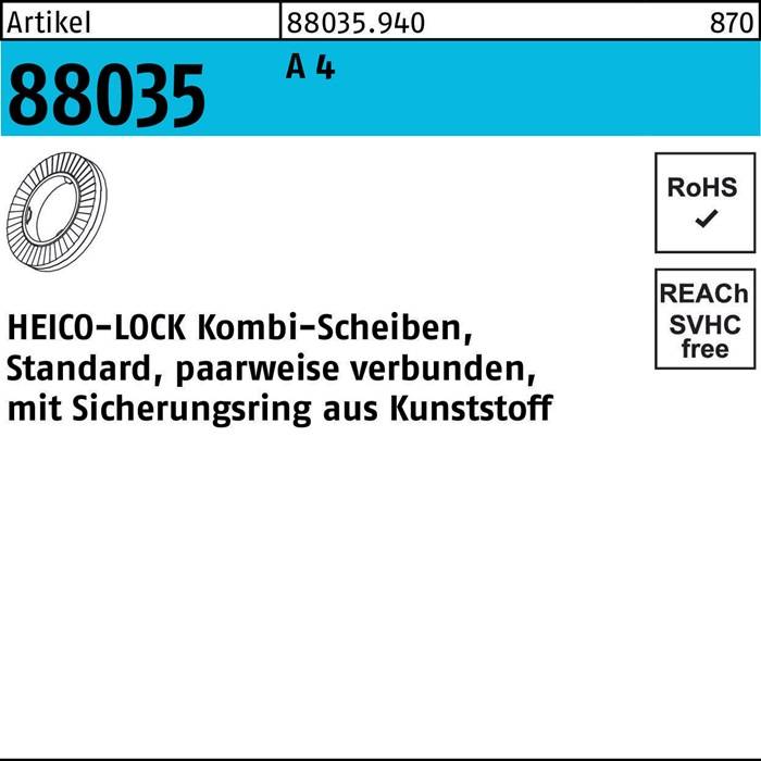 Kombi-Scheiben, Modell 88035, Serie 88035.940. Eigenschaften: HEICO-LOCK, Kunststoffmaterial und Kunststoffring.