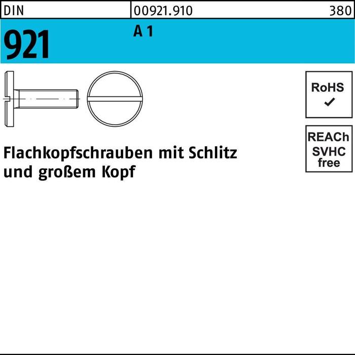 Flachkopfschraube DIN 921 Schlitz M4x 8 A 1 100 Stück