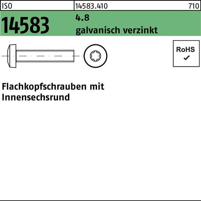 Flachkopfschraube ISO 14583 ISR M4x6 4.8 galv.verz. 2000St.