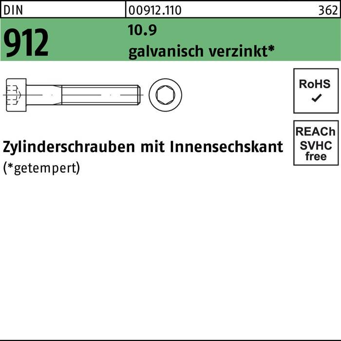 Zylinderschraube DIN 912 Innen-6kt M24x330 10.9 galv.verz. 1St.
