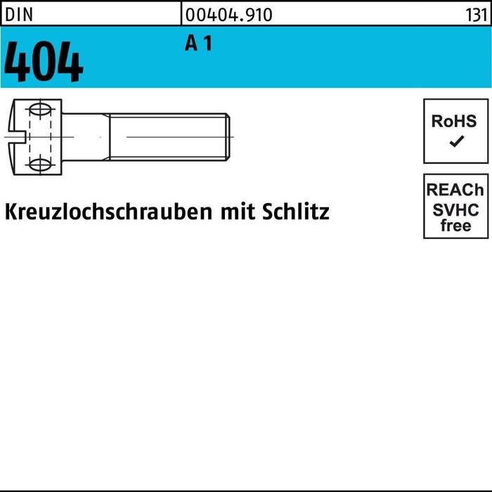 Kreuzlochschraube DIN 404 Schlitz M5x 10 A 1 100 Stück