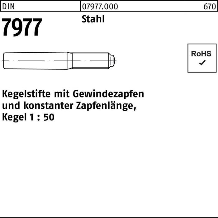Kegelstift DIN 7977 Gewindezapfen 14x 85 Stahl Kegel 1:50 10 Stück