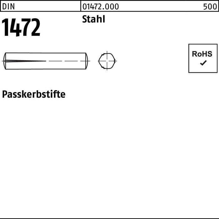 Paßkerbstift DIN 1472 4x 50 Stahl 100 Stück
