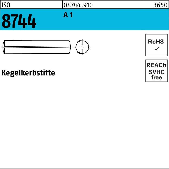 Kegelkerbstift ISO 8744 6x 45 A 1 100 Stück