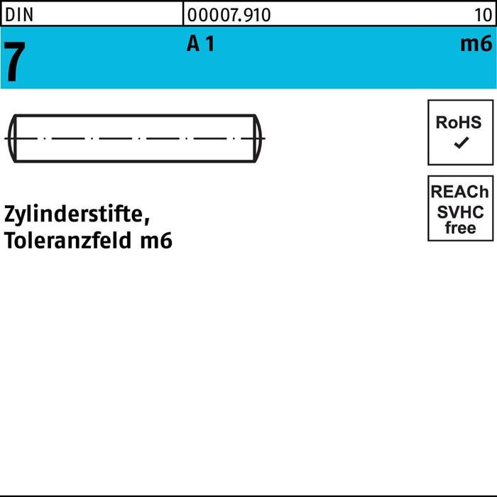Zylinderstift DIN 7 1 m6x 5 A 1 500 Stück