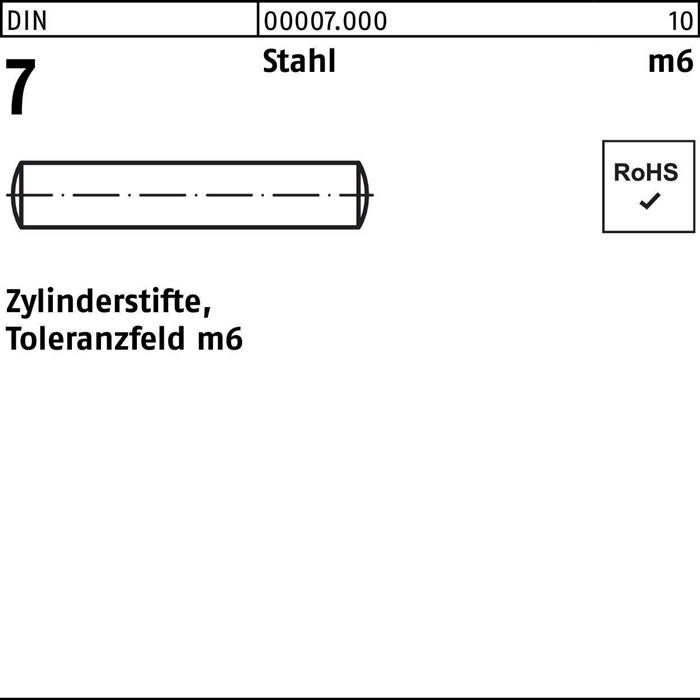 Zylinderstift DIN 7 3 m6x 28 Stahl 1000 Stück