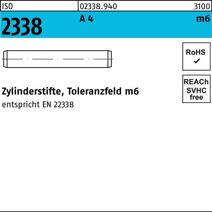 Zylinderstift ISO 2338 2 m6x 24 A 4 500 Stück