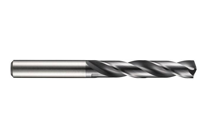 Eine Nahaufnahme eines Metallbohrers mit einer spiralförmigen Nut, der zum Bohren von Löchern in Materialien wie Holz oder Metall verwendet wird.