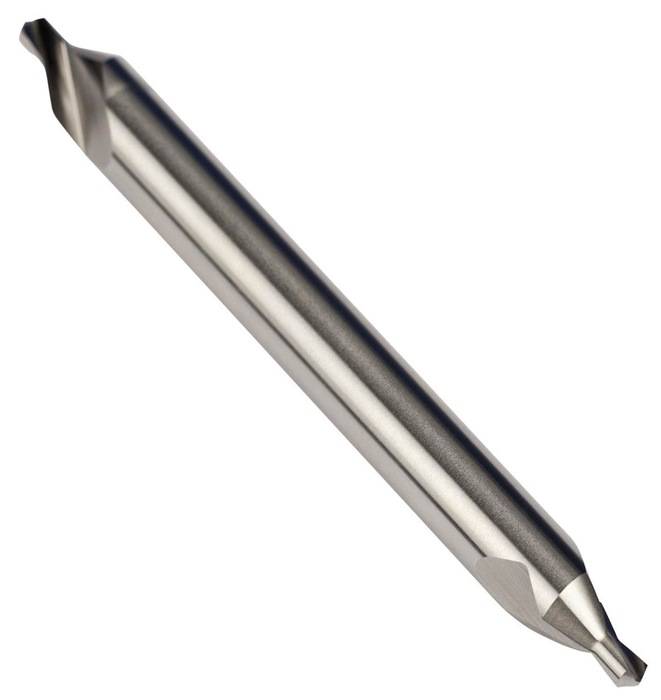 Ein zweiseitiges Versenker-Werkzeug mit metallischer Oberfläche, das zum Erstellen konischer Löcher in Materialien für die Schrauben- und Bolzenmontage verwendet wird.