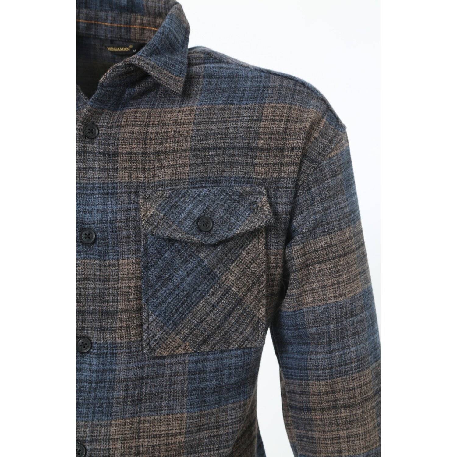 Flanellhemd H-263 Flanellhemd Kariert Hemd Holzfällerhemd Herren Holzfäller Baumwolle Blau 2XL