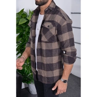 Flanellhemd H-265 Flanellhemd Kariert Hemd Holzfällerhemd Herren Holzfäller Baumwolle Brusttasche Braun M Flanellhemd H-265 Flanellhemd Kariert Hemd Holzfällerhemd Herren Holzfäller Baumwolle Brusttasche Braun M