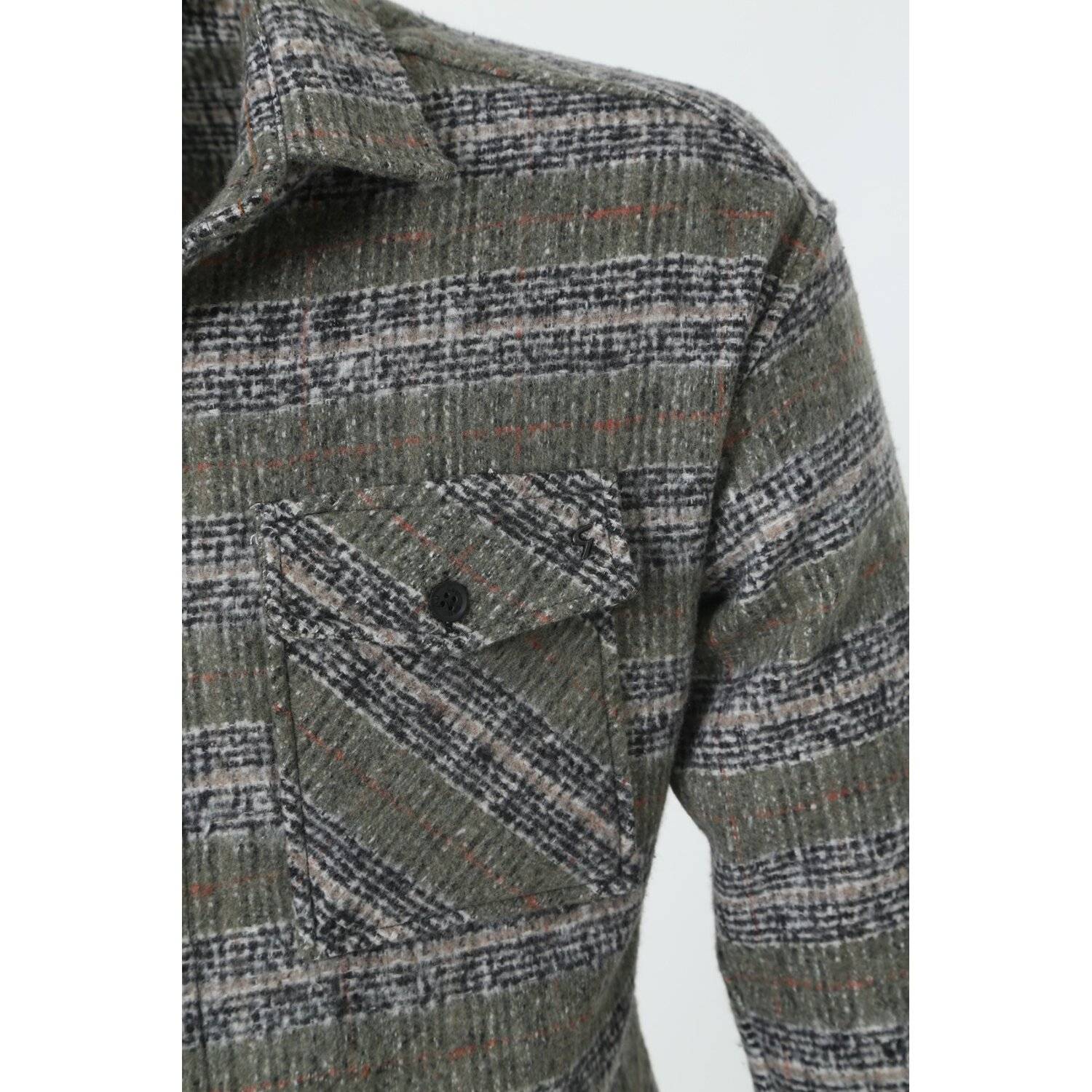 Flanellhemd H-267 Flanellhemd Kariert Hemd Holzfällerhemd Herren Holzfäller Baumwolle Brusttasche Grün L