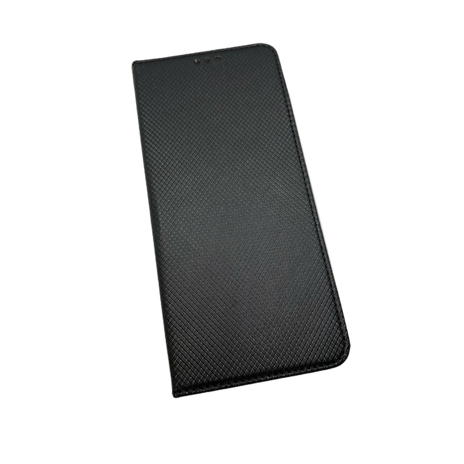 Elegante Buch-Tasche Hülle Smart Magnet für MOTOROLA MOTO G60S Leder Optik Wallet Book-Style Cover Schale in Schwarz