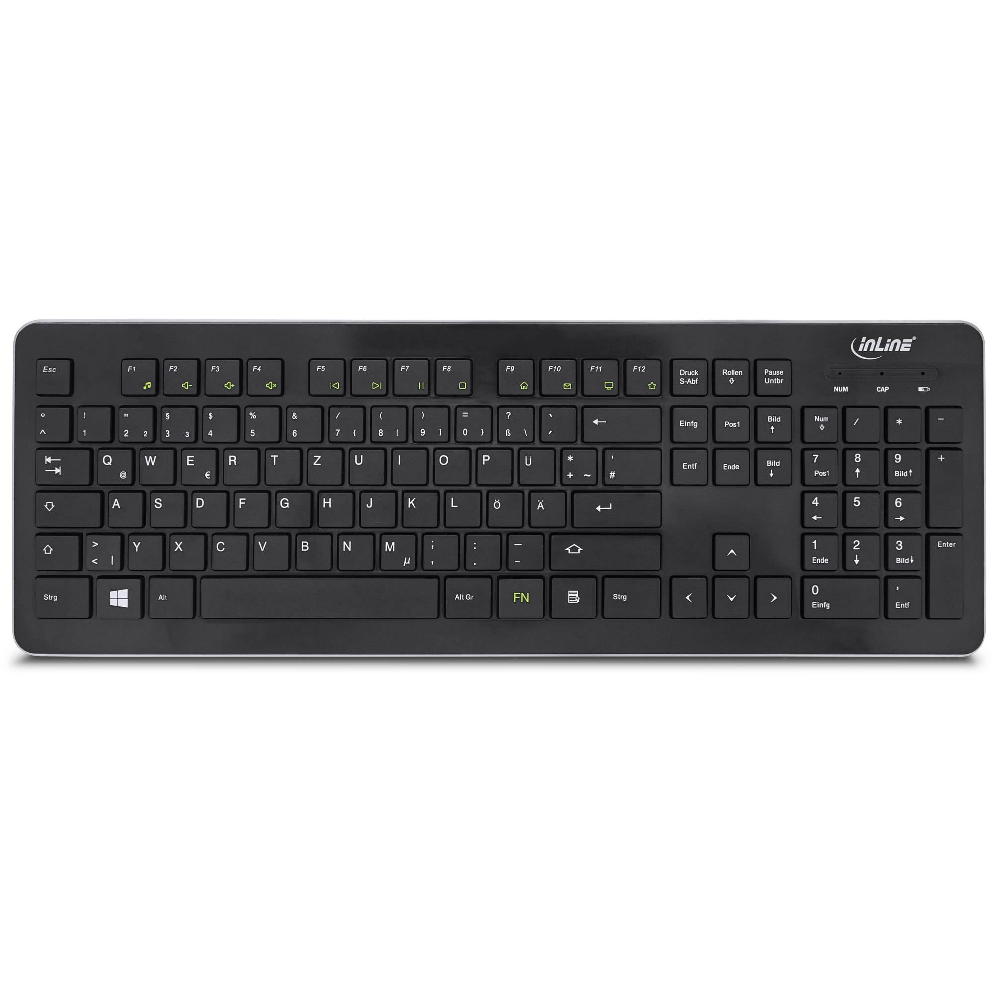 INLINE - Design Desktop - Tast.-Maus Set - USB 2,4GHz - max. 1600dpi - schwarz